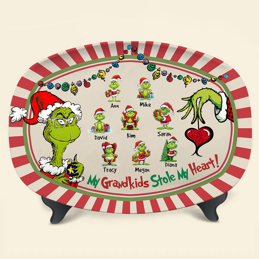 Personalized Christmas Resin Plate for Grandma - My Grandkids Stole My Heart Plates PopCulturePrints