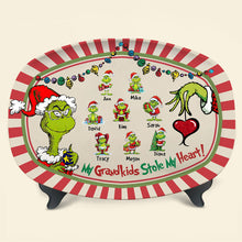 Load image into Gallery viewer, Personalized Christmas Resin Plate for Grandma - My Grandkids Stole My Heart Plates PopCulturePrints

