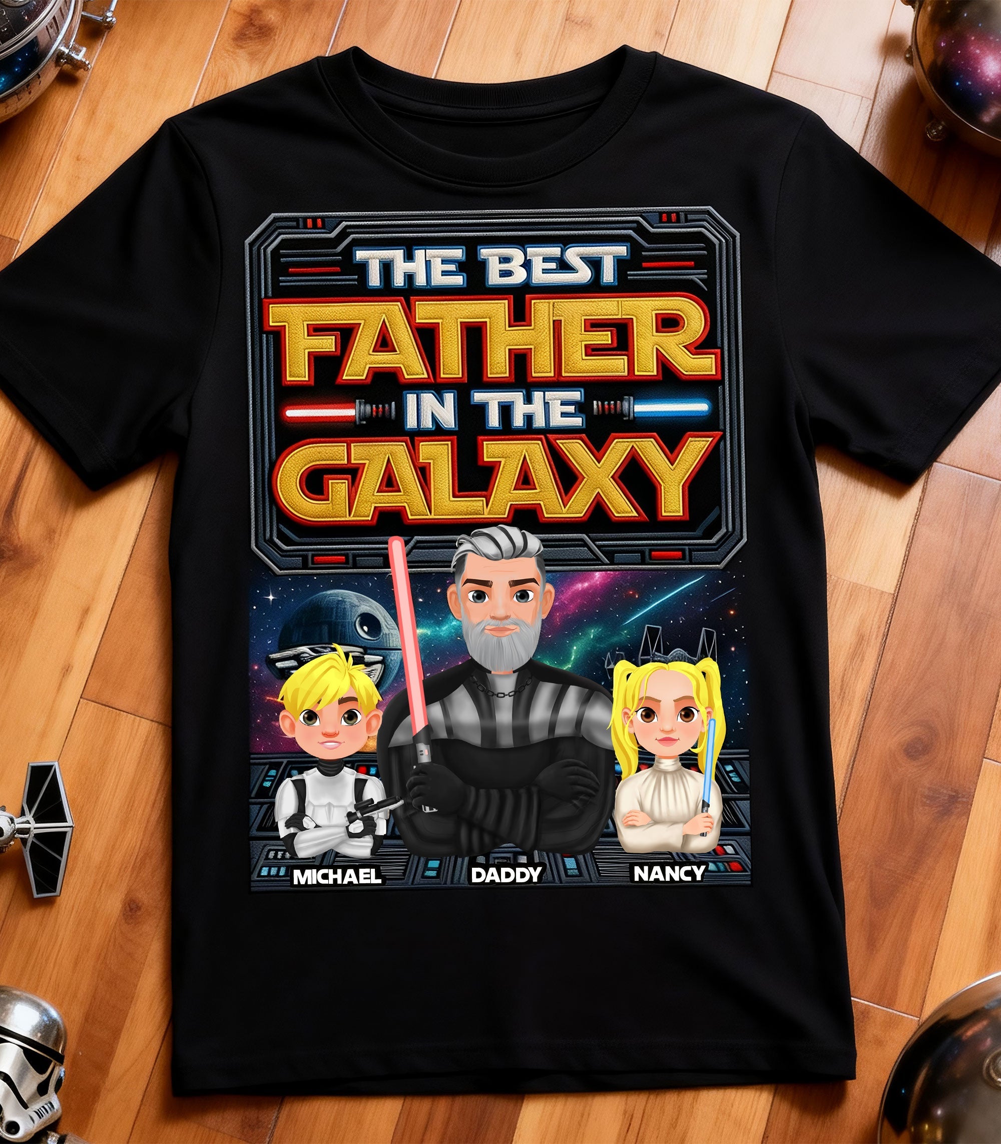 The Best Father in the Galaxy - Personalized Gifts for Dads Shirts PopCulturePrints