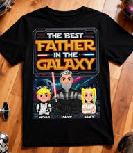 Load image into Gallery viewer, The Best Father in the Galaxy - Personalized Gifts for Dads Shirts PopCulturePrints
