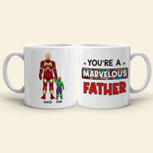 Load image into Gallery viewer, Marvelous Father Personalized Superhero Coffee Mug Coffee Mug PopCulturePrints
