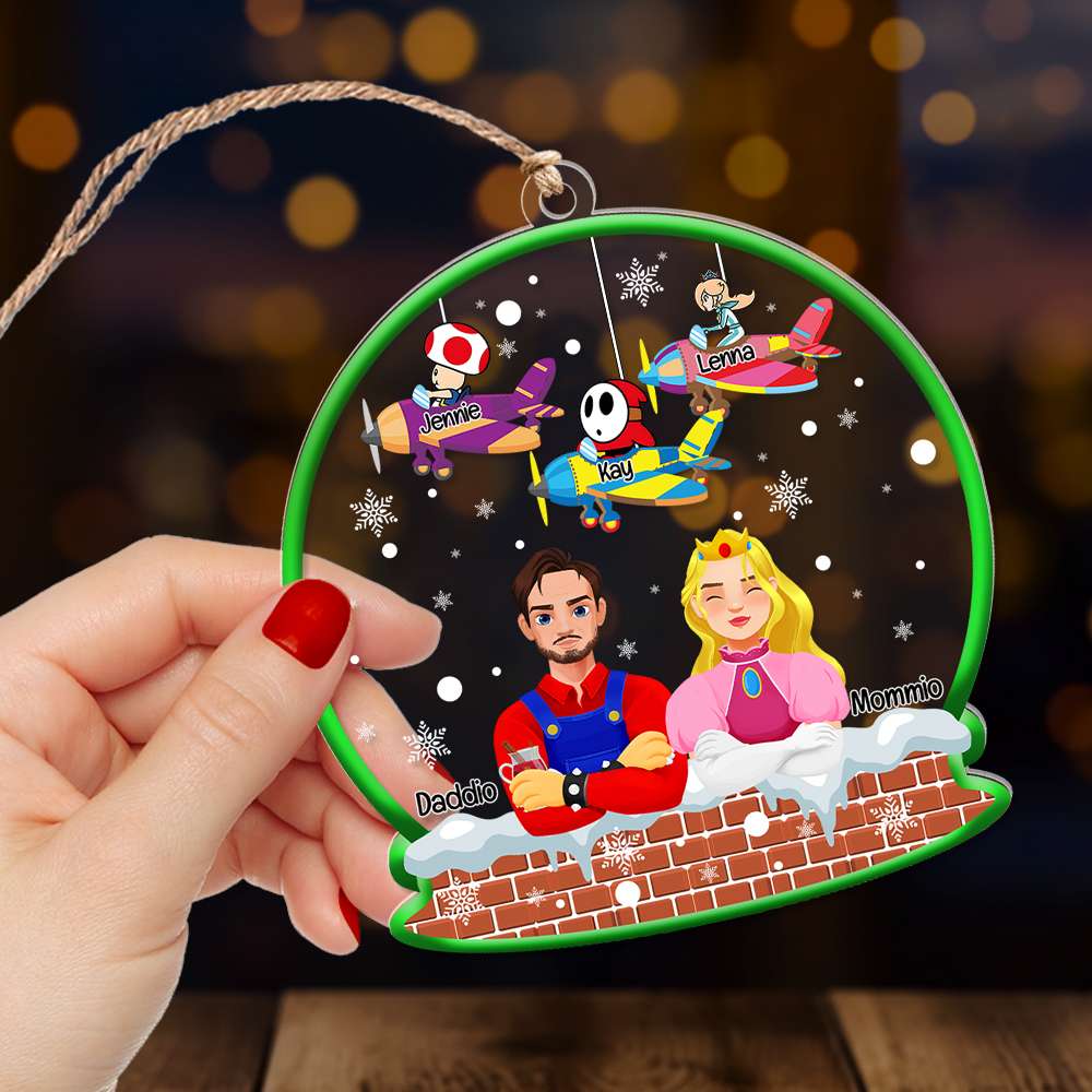 Personalized Family Christmas Acrylic Ornament Ornament PopCulturePrints