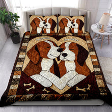 Load image into Gallery viewer, Custom Dog Couple Quilt Bed Set | Personalized Valentine&#39;s Day Gifts Blanket PopCulturePrints
