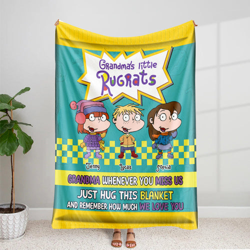 Personalized Grandma's Little Rugrats Blanket - Perfect Gift for Grandparents Blanket PopCulturePrints