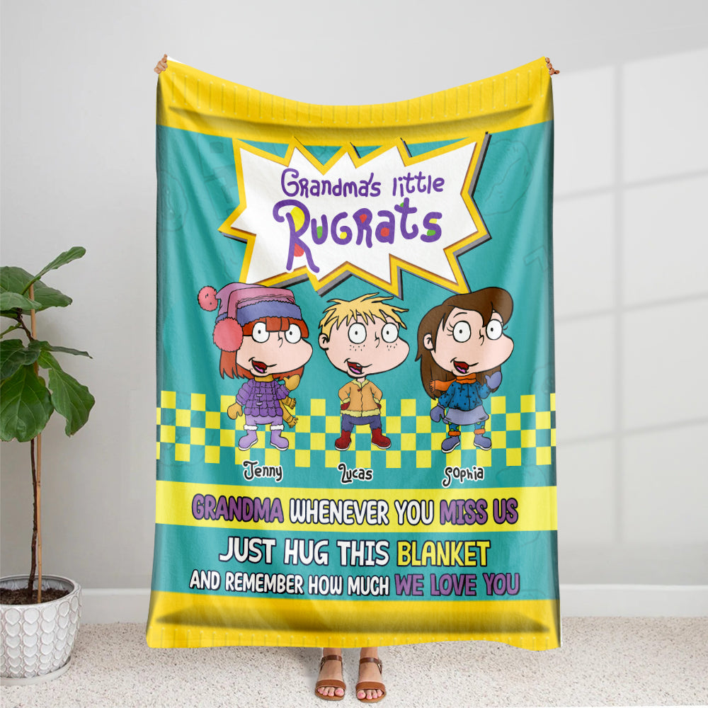 Personalized Grandma's Little Rugrats Blanket - Perfect Gift for Grandparents Blanket PopCulturePrints