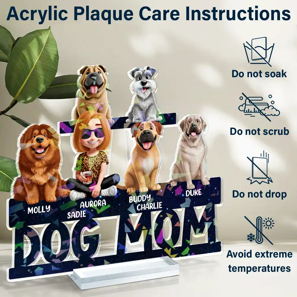 "A Special Love for Every Dog Mom" - Personalized Holographic Acrylic Plaque - Gift for Dog Moms, Dog Dads, and Pet Lovers Holographic Acrylic Plaque PopCulturePrints