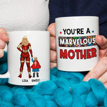 Load image into Gallery viewer, Marvelous Father Personalized Superhero Coffee Mug Coffee Mug PopCulturePrints
