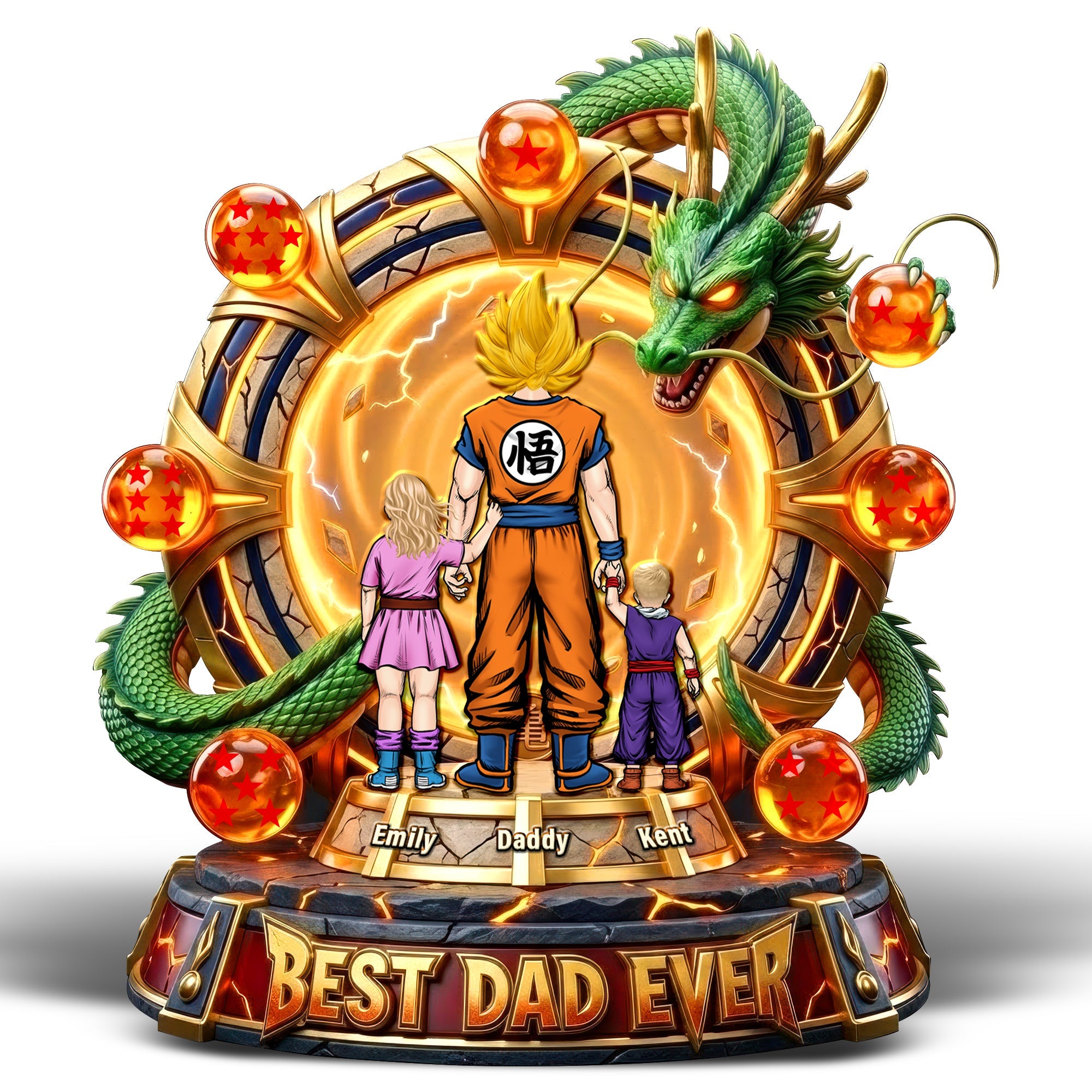 Best Dad Ever Acrylic Plaque - Personalized Gift for Dads and Grandpas Shaped Plaques PopCulturePrints