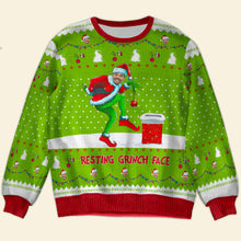 Load image into Gallery viewer, Custom Grinch Ugly Sweater with Personalized Photo Ugly Christmas Sweater PopCulturePrints
