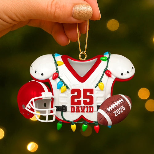Personalized American Football Lover's Christmas Acrylic Ornament - Celebrate the Game with Custom Name Ornament PopCulturePrints