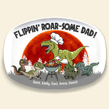 Load image into Gallery viewer, Personalized Dinosaur BBQ Dad Resin Plate Resin Plate PopCulturePrints
