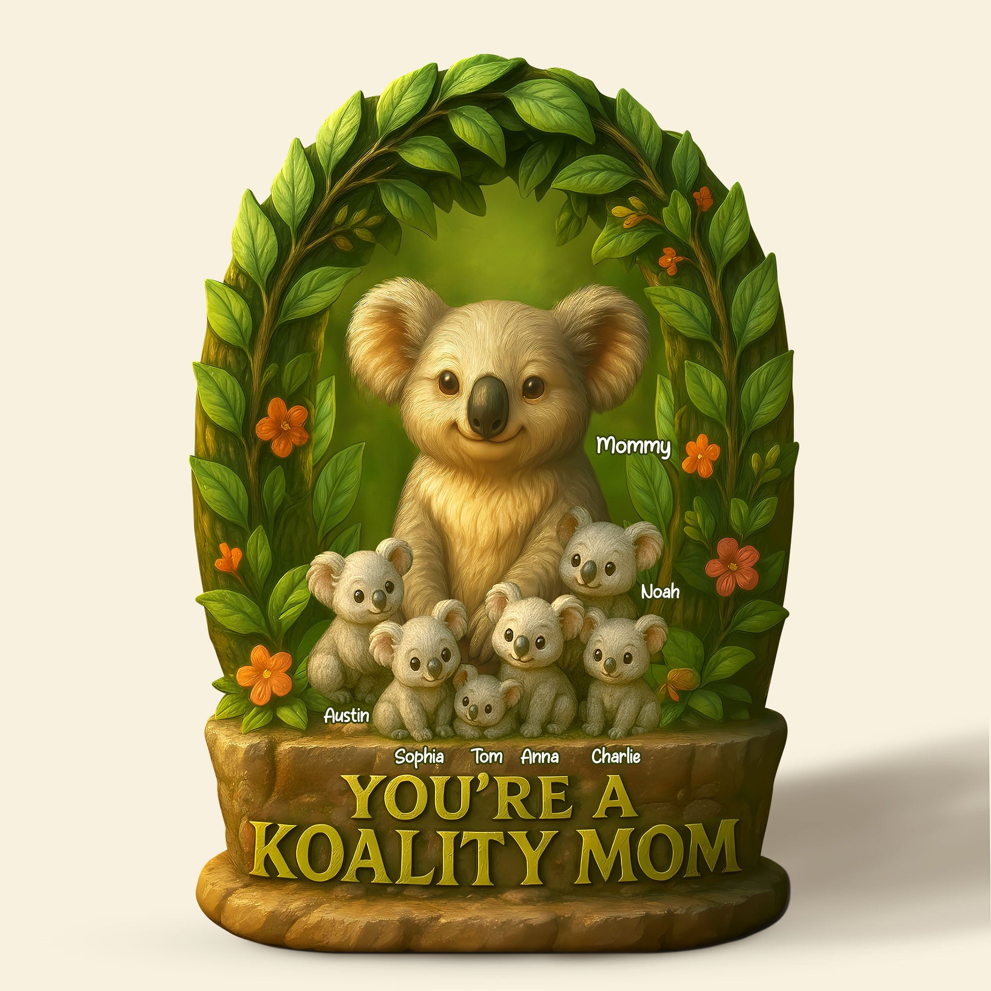 You're a Koality Mom - Personalized Gift for Mom and Grandma Shaped Plaques PopCulturePrints