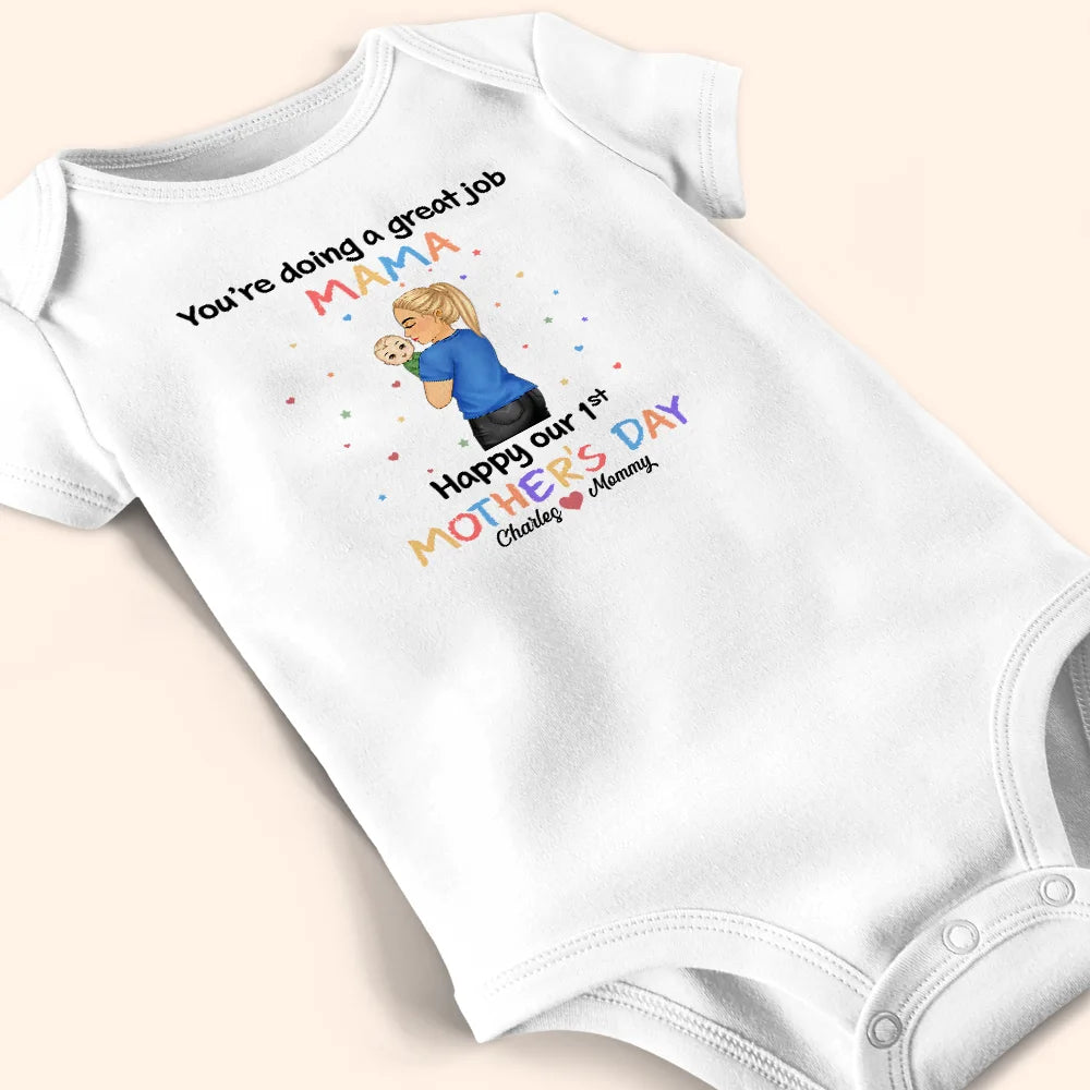 You're Doing A Great Job Mommy - Personalized Baby Onesie Baby Onesie PopCulturePrints