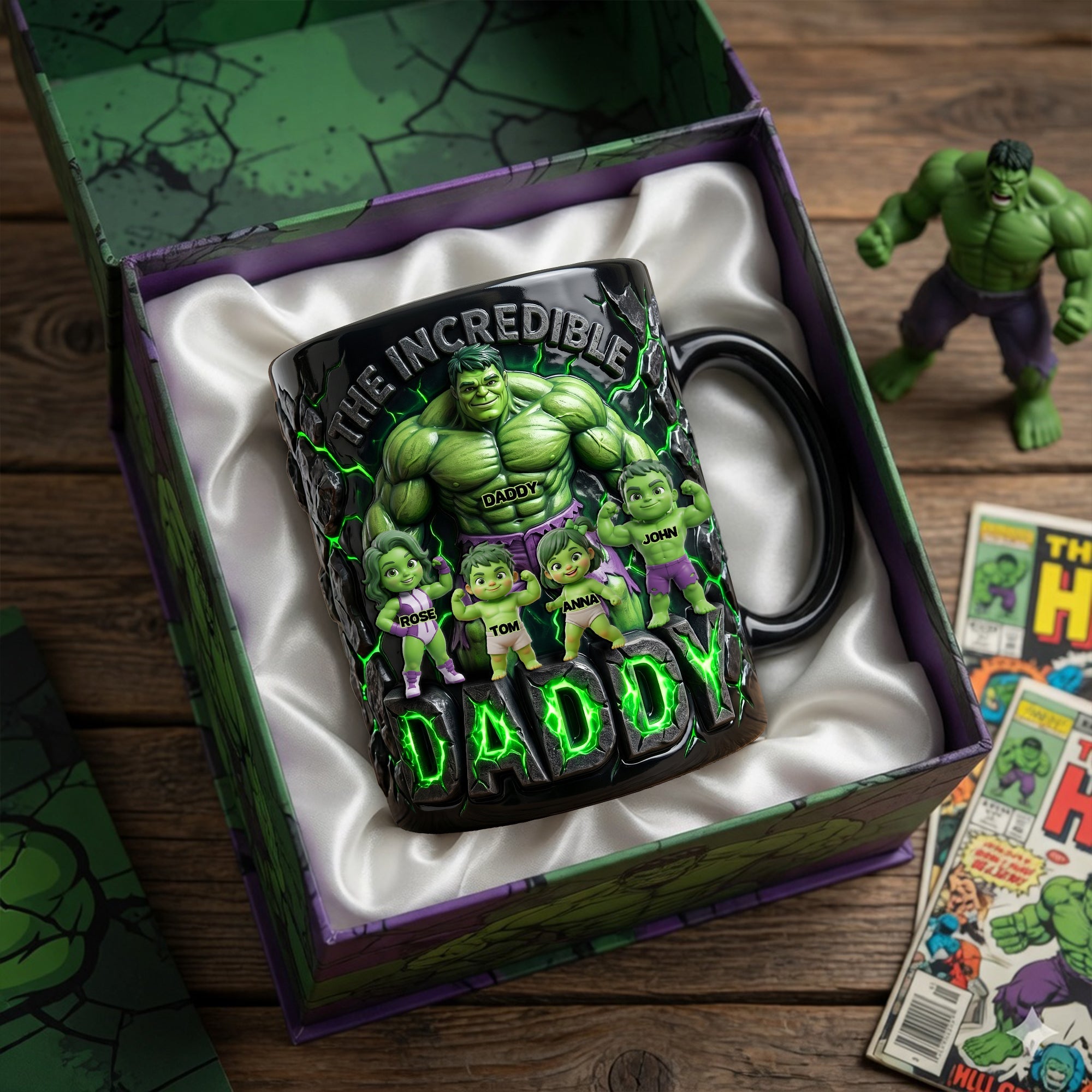 “The Incredible Daddy” - Personalized Power Dad Magic Coffee Mug - Perfect Gift for Dad, Grandpa, and Kids Coffee Mug PopCulturePrints