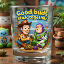 Load image into Gallery viewer, Good Buds Stick Together - Adventure Friends Round Glass - Personalized Gifts For Friends
