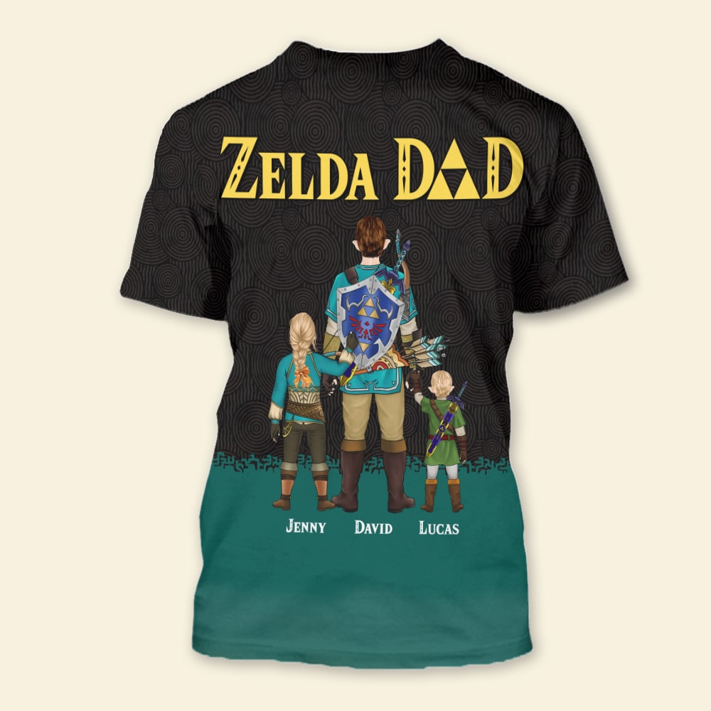 Personalized Zelda Dad Shirt - Custom Gamer Family Design