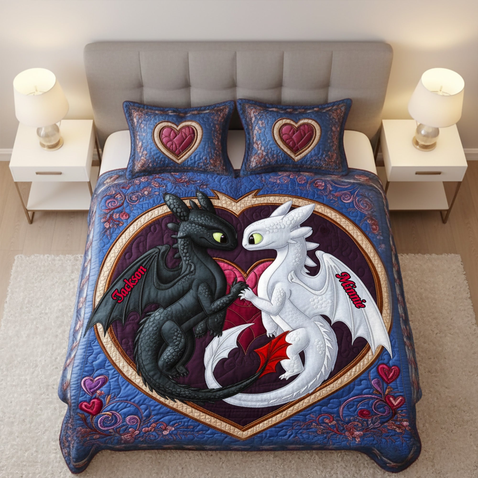 “Love is a Grave Delight” - Naughty Couple Mug - Personalized Gift for Couples, Friends, and Halloween Lovers Bedding Set PopCulturePrints