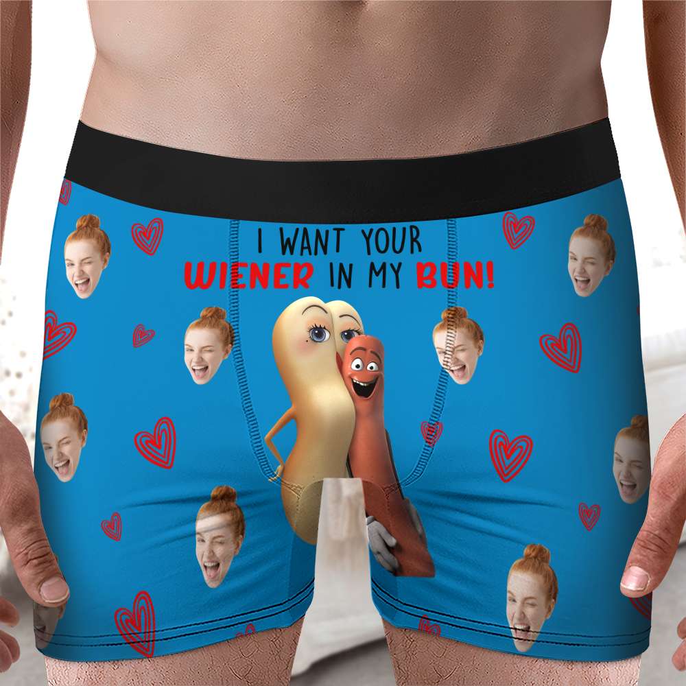 Personalized Funny Boxer Briefs for Men - Hot Dog Love Boxer Briefs PopCulturePrints