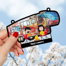 Load image into Gallery viewer, Personalized Camping Couple Suncatcher Ornament - Custom Gift for Couples Suncatcher PopCulturePrints
