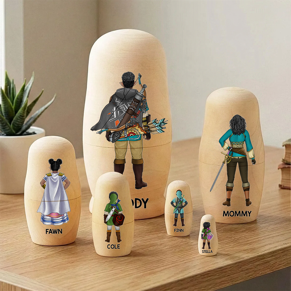 “Celebrate Your Family Adventure” - Personalized Adventure Family Nesting Dolls Wooden Nesting Dolls PopCulturePrints
