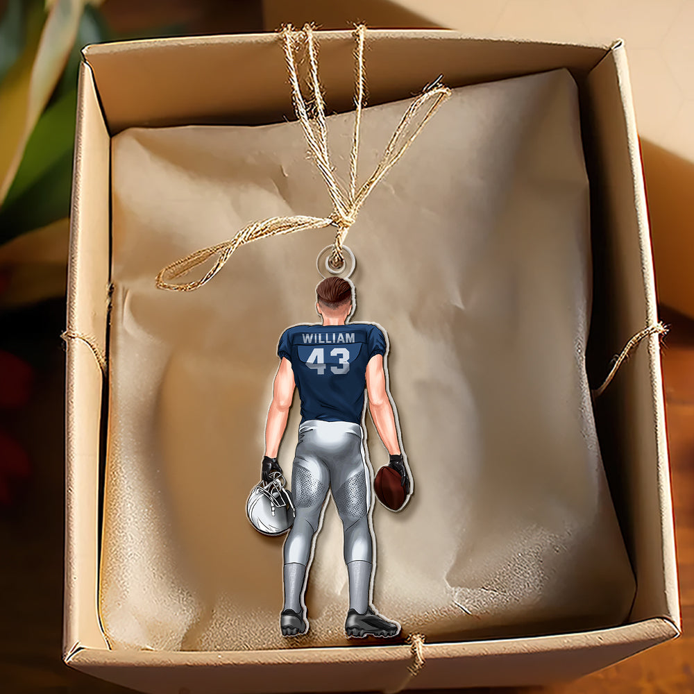 Custom Football Player Acrylic Ornament Ornament PopCulturePrints