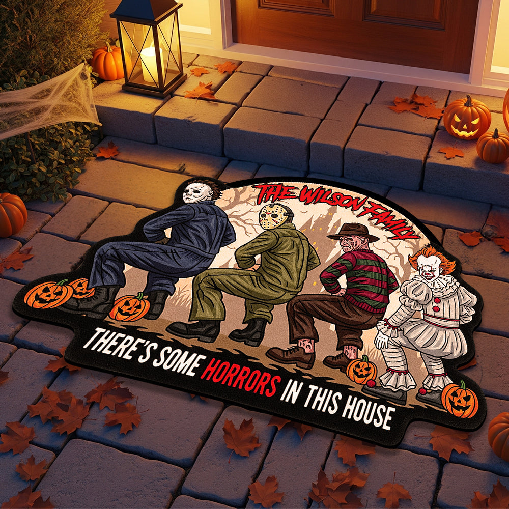 Halloween Horror Squad Doormat - Personalized Gift for Horror Fans Doormat PopCulturePrints