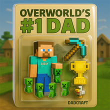 Load image into Gallery viewer, &quot;Overworld&#39;s #1 Dad&quot; - Personalized Block Game Fans Acrylic Plaque - Gift for Dads, Grandpas &amp; More! Shaped Plaques PopCulturePrints
