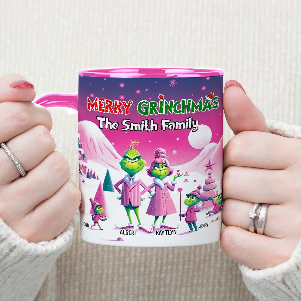 Personalized Grinch Christmas Family Mug