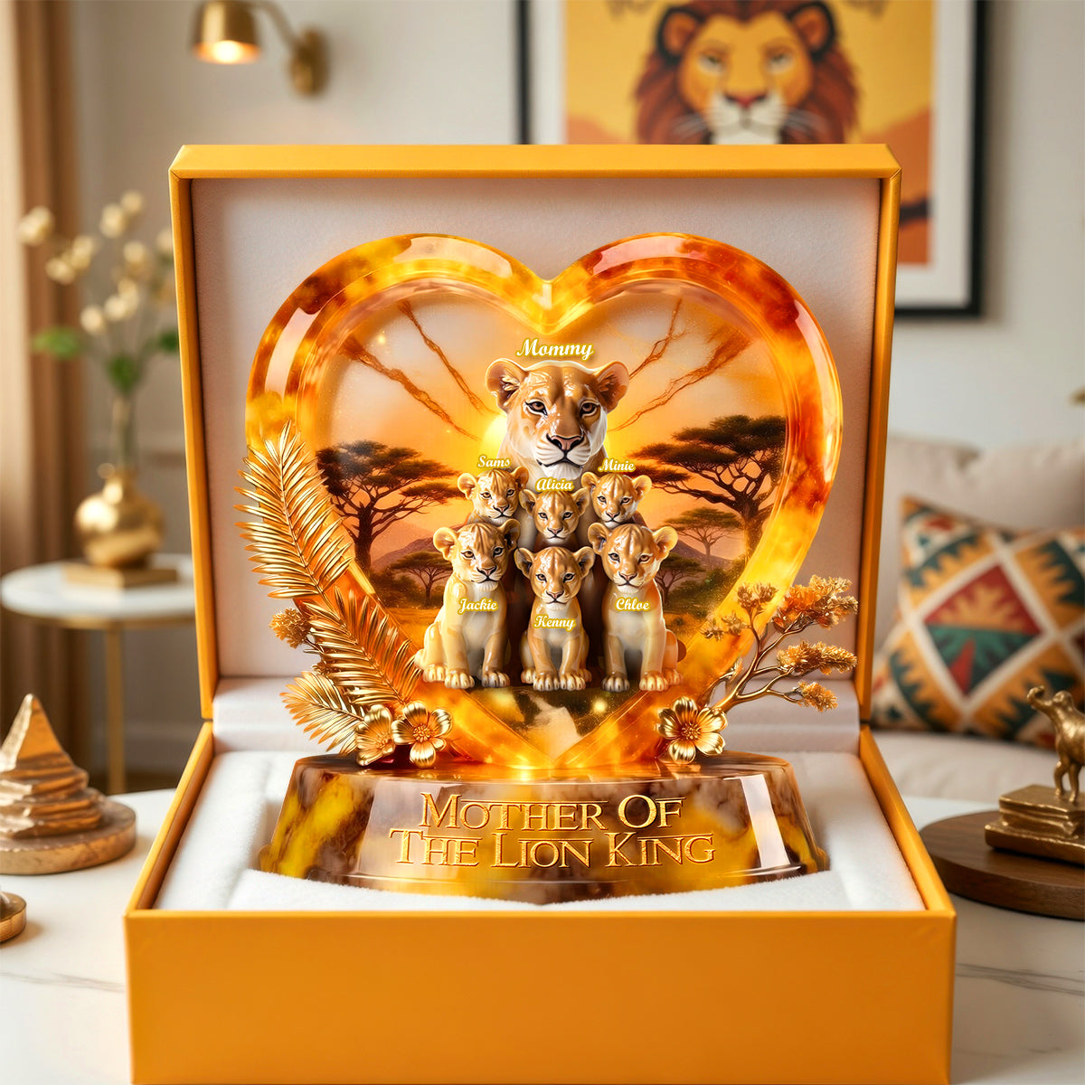 “A Mother’s Love Roars Strong” - Mother Of The Lion King Acrylic Plaque - Personalized Gift for Mom, Grandma & More Shaped Plaques PopCulturePrints