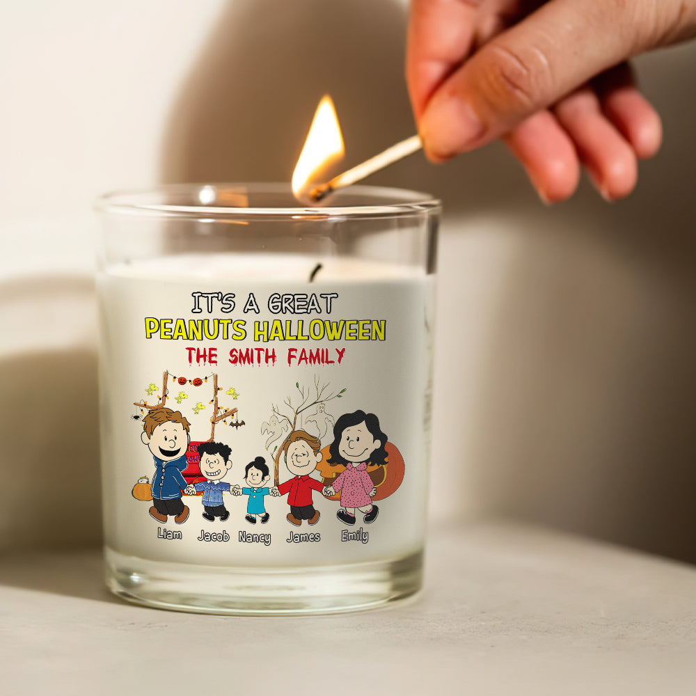 Personalized Peanuts Halloween Family Candle