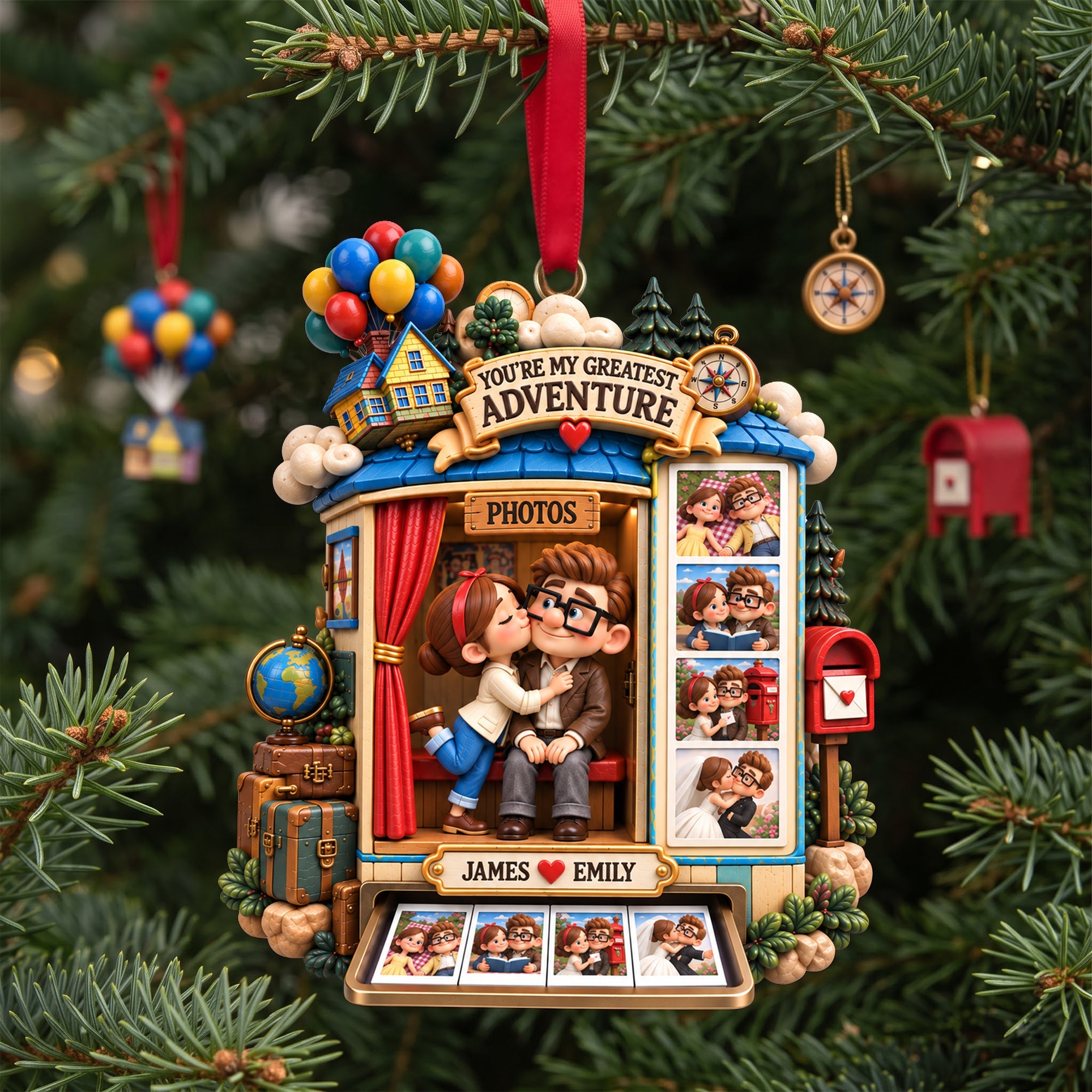 You're My Greatest Adventure - Adventurous Couple Photo Booth Ornament