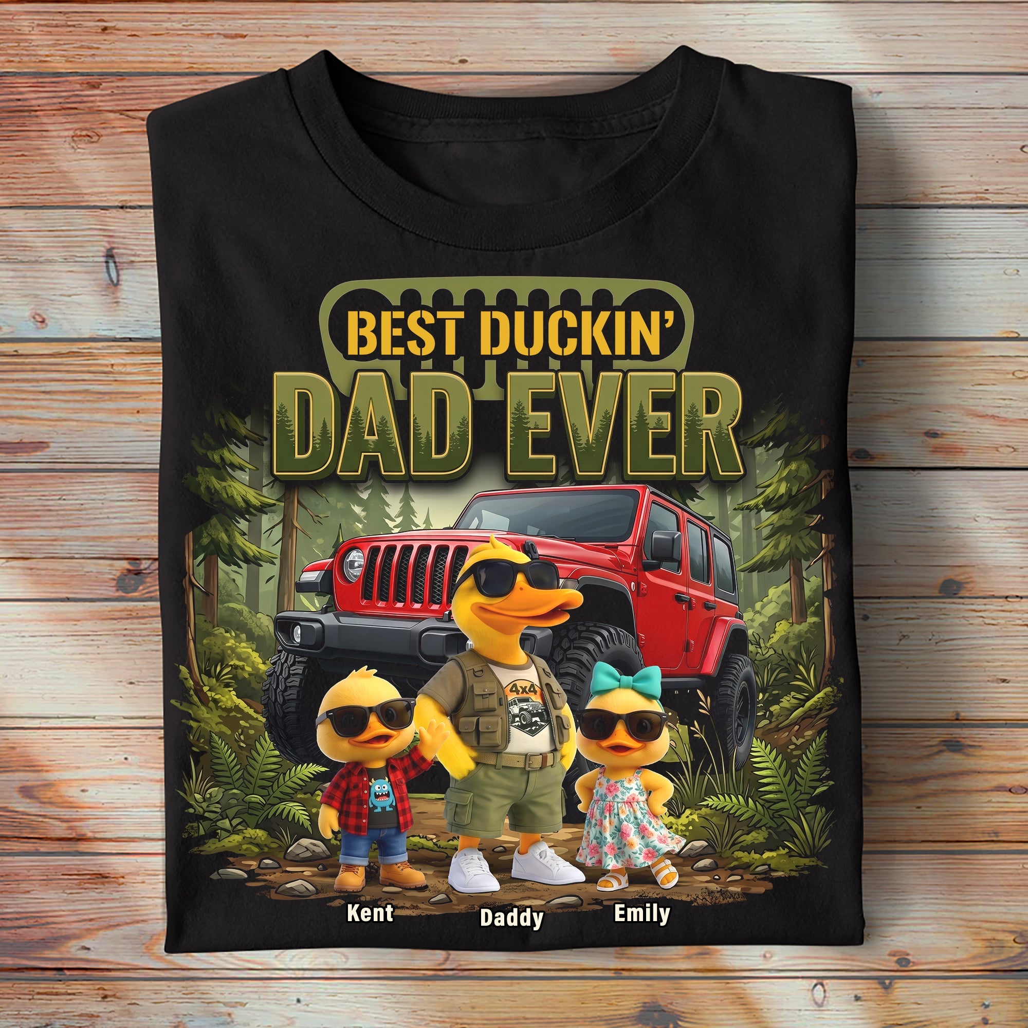 "Best Duckin' Dad Ever!" - Personalized Off-Road Dad Shirt - Great Gift for Dad and Grandpa Shirts PopCulturePrints