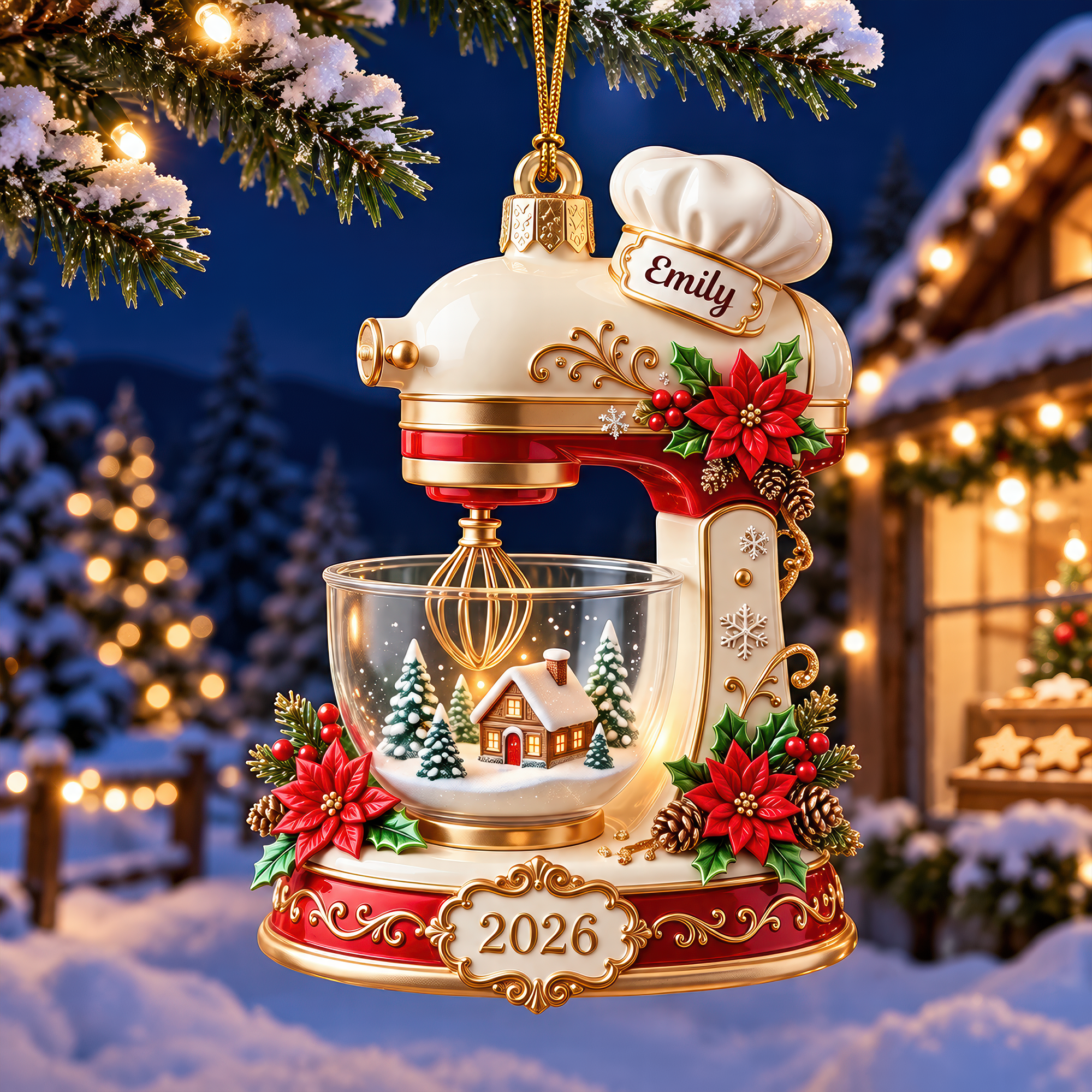 Bake Memories: Personalized Baking Mixer Christmas Ornament - A Perfect Gift for Baking Lovers
