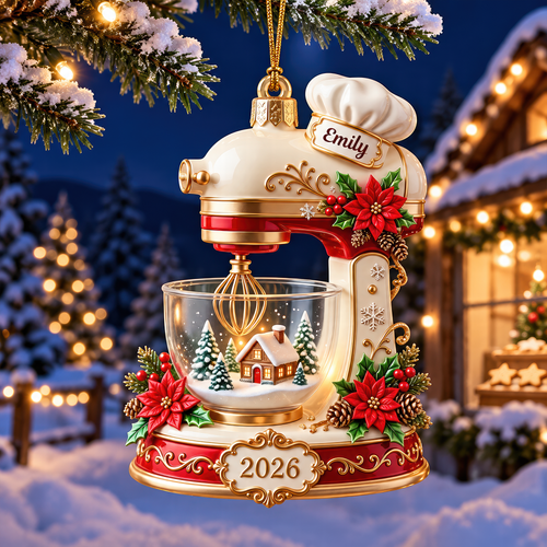 Bake Memories: Personalized Baking Mixer Christmas Ornament - A Perfect Gift for Baking Lovers Ornament PopCulturePrints