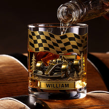 Load image into Gallery viewer, Race Car Whiskey Glass - Personalized Gift for Racing Fans Whiskey Glass PopCulturePrints
