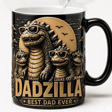 Load image into Gallery viewer, "Dadzilla: Best Dad Ever" - Personalized Giant Creature Retro Magic Mug for Dads and Grandpas Coffee Mug PopCulturePrints
