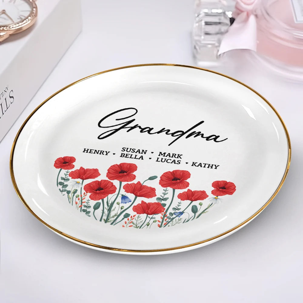 “Mommy’s Joy” - Personalized Round Ring Dish for Grandma, Mom, and Wonderful Women Ring Dish PopCulturePrints