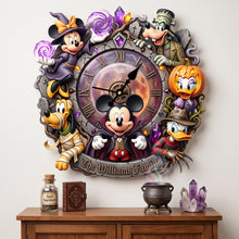 Load image into Gallery viewer, Embrace the Spooky Spirit - Personalized Halloween Family Clock Hanging Wall Clock PopCulturePrints
