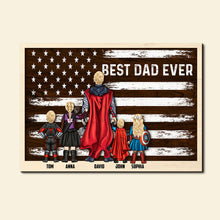 Load image into Gallery viewer, Best Dad Ever Personalized Superhero Family Wooden Art Wood Sign PopCulturePrints
