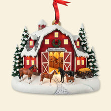 Load image into Gallery viewer, Home Sweet Barn - Personalized Farm Style Christmas Ornament for Horse Lovers Ornament PopCulturePrints
