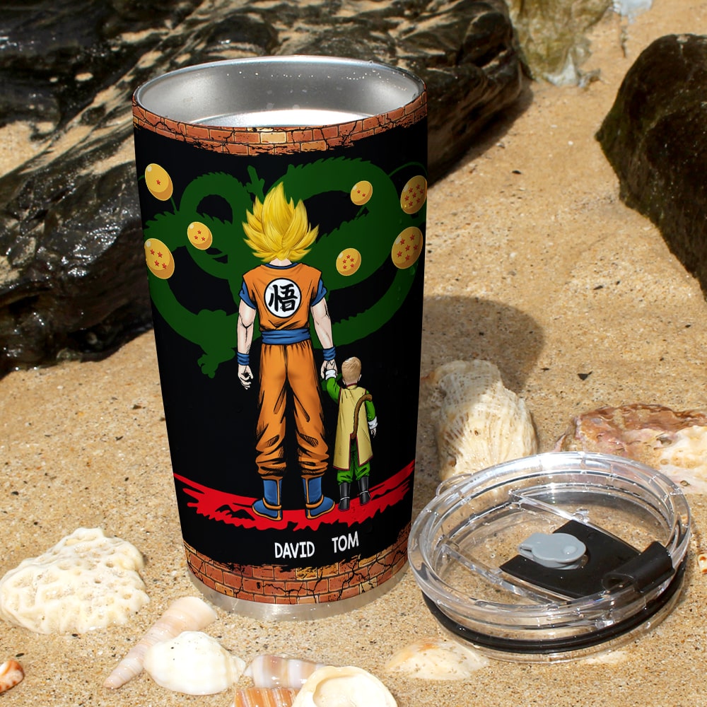 Personalized Super Saiyan Dad Tumbler - Don't Mess With Dad Gift