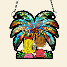 Load image into Gallery viewer, Personalized Couple Suncatcher Ornament - Tropical Theme Suncatcher PopCulturePrints
