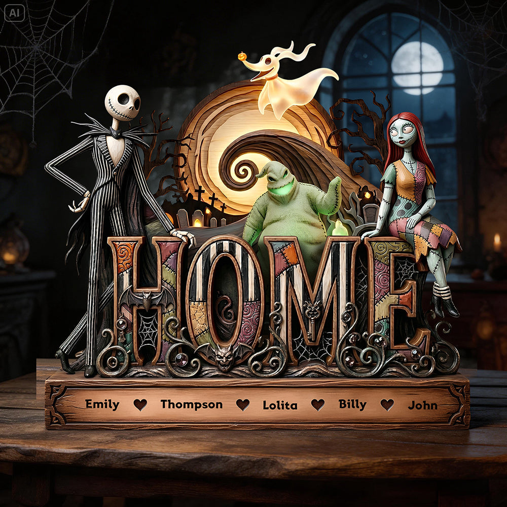 "Celebrate Family Bonds with a Spooky Twist" - Personalized Spooky Family Acrylic Plaque - Unique Gift for Halloween Lovers Shaped Plaques PopCulturePrints