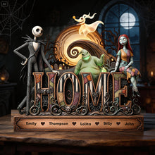 Load image into Gallery viewer, "Celebrate Family Bonds with a Spooky Twist" - Personalized Spooky Family Acrylic Plaque - Unique Gift for Halloween Lovers Shaped Plaques PopCulturePrints
