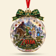 Load image into Gallery viewer, Celebrate 40 Years of Adventure: Personalized Legend of Zelda Christmas Ornament
