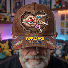 Load image into Gallery viewer, “Pokédad: The Man with the Greatest Balls” - Personalized Classic Cap for Dad, Grandpa &amp; More Caps PopCulturePrints
