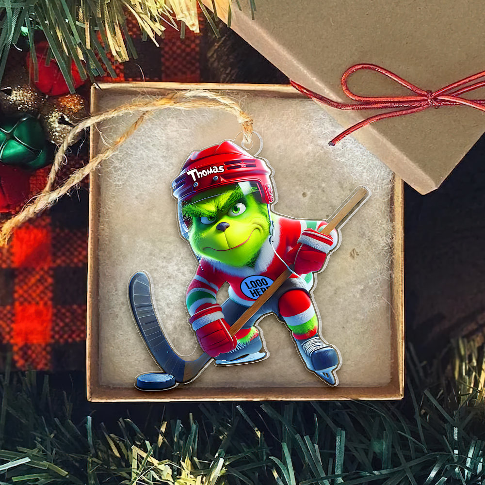 Personalized Ice Hockey Christmas Ornament for Fans