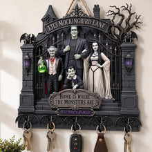 Load image into Gallery viewer, Home is Where the Monsters Are - Gothic Family Acrylic Key Hanger | Personalized Gifts for Family
