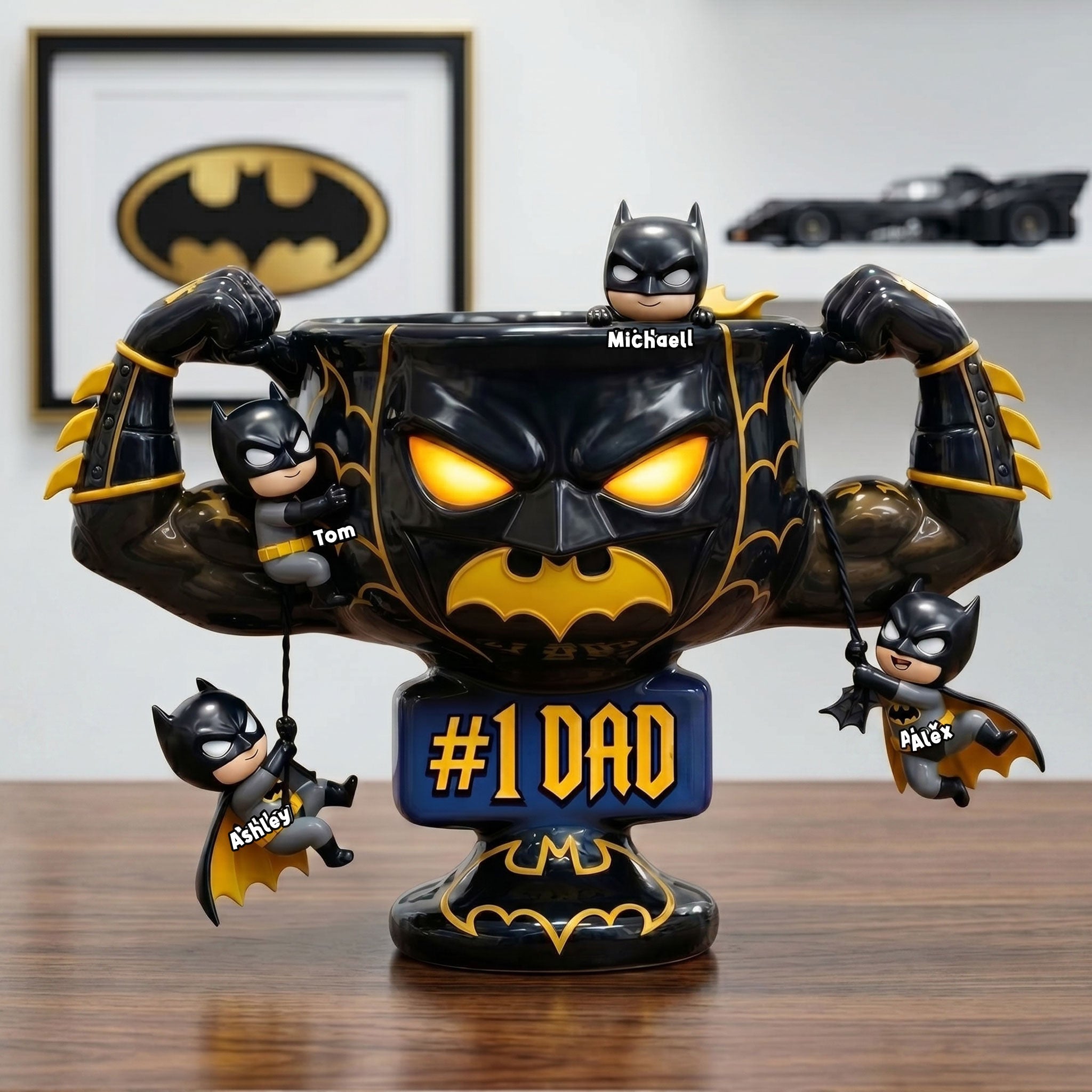 #1 Dad: A Hero's Gift - Personalized Champion Dad Plaque for All Dads Shaped Plaques PopCulturePrints