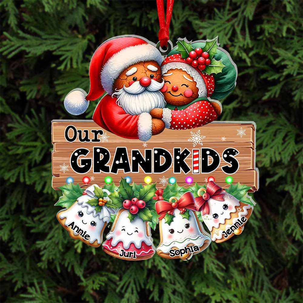 Custom Grandparents' Gingerbread Christmas Ornament Ornament PopCulturePrints